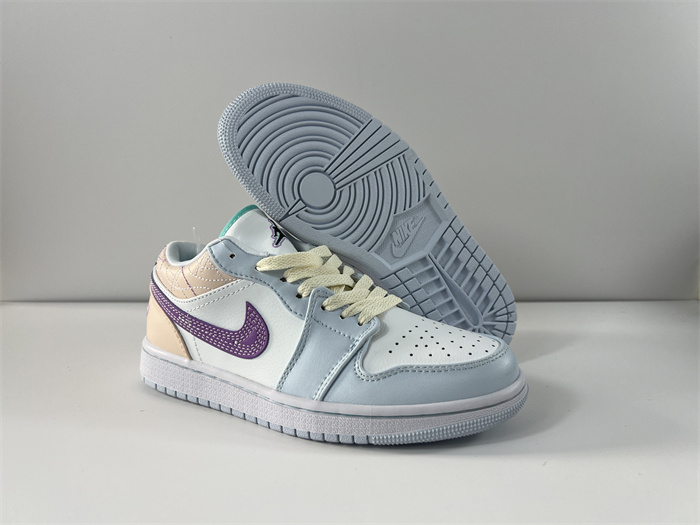 Women's Running Weapon Air Jordan 1 Blue/White Shoes 0431
